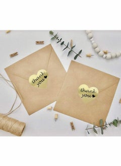 Y&D 2 Rolls Thank You Stickers Label Gold Heart Shape Foil Decorative Sealing Labels for Bakeries, Handmade Goods, Gifts Bags, Envelopes  - Image 4