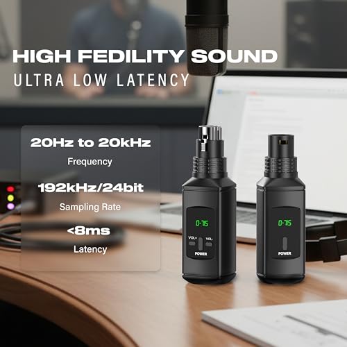 DIGIMORE Wireless Microphone System | 2.4GHz Digital Modulation | 50m Range | High S/N Ratio >90dB | Ideal for Recording, Streaming & Public Speaking (D-715) - Image 3