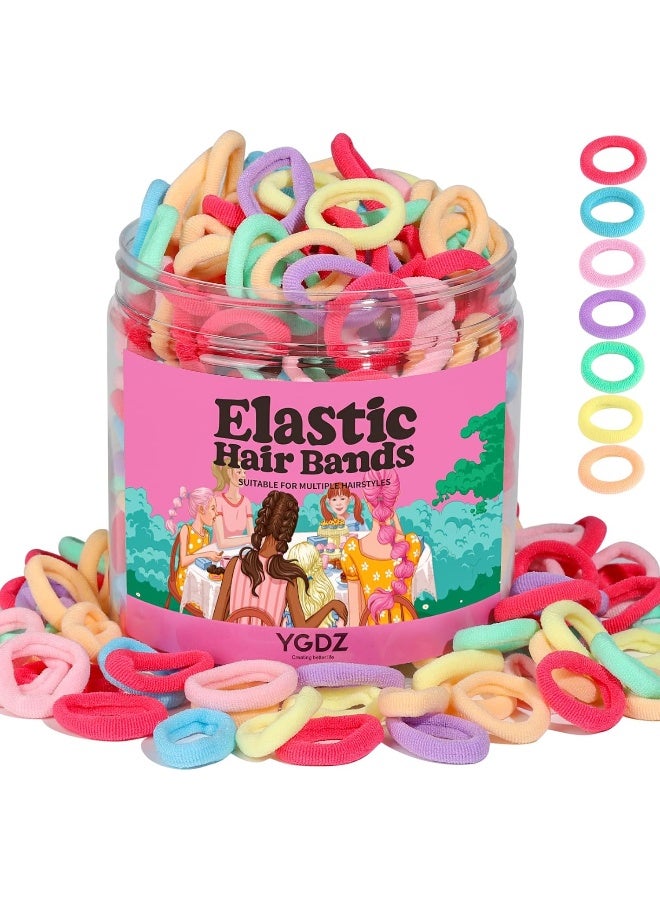 YGDZ Baby Hair Ties, 300pcs Elastic Toddler Hair Ties for Little Girls Kids, Small Mini Hair Bands Soft Ponytail Holders Hair Accessories, Multicolor - Image 1