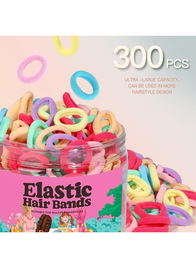 YGDZ Baby Hair Ties, 300pcs Elastic Toddler Hair Ties for Little Girls Kids, Small Mini Hair Bands Soft Ponytail Holders Hair Accessories, Multicolor - Image 3