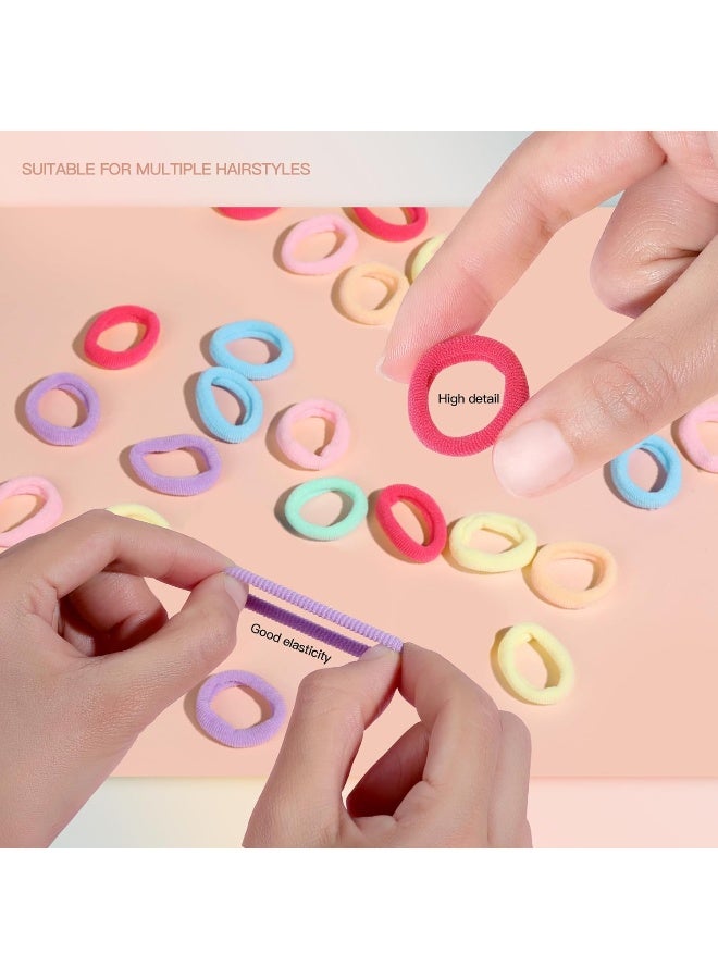 YGDZ Baby Hair Ties, 300pcs Elastic Toddler Hair Ties for Little Girls Kids, Small Mini Hair Bands Soft Ponytail Holders Hair Accessories, Multicolor - Image 5