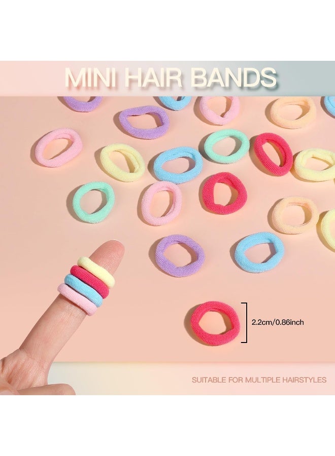 YGDZ Baby Hair Ties, 300pcs Elastic Toddler Hair Ties for Little Girls Kids, Small Mini Hair Bands Soft Ponytail Holders Hair Accessories, Multicolor - Image 2