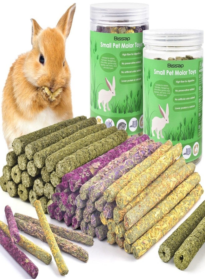 Bissap 76PCS Rabbit Chew Sticks, Mixed Natural Timothy Hay Flower Rose Dahlberg Daisy and Forget-me-not Chew Toys Treats for Bunny Chinchilla Guinea Pig Hamster and Other Small Pets Molar Snacks - Image 1
