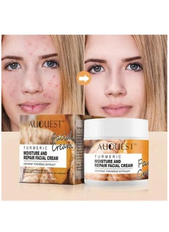 AuQuest 50ml Turmeric Moisturize & Repair Face Cream Organic Turmeric Moisturizer Face Cream Dark Spot Corrector Acne Treatment Pore Minimizer Cream for All Skin Types  - Image 2