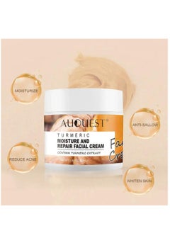 AuQuest 50ml Turmeric Moisturize & Repair Face Cream Organic Turmeric Moisturizer Face Cream Dark Spot Corrector Acne Treatment Pore Minimizer Cream for All Skin Types  - Image 4