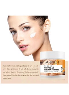 AuQuest 50ml Turmeric Moisturize & Repair Face Cream Organic Turmeric Moisturizer Face Cream Dark Spot Corrector Acne Treatment Pore Minimizer Cream for All Skin Types  - Image 3
