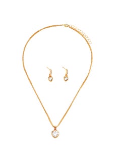 Huitich Elegant Heart Crystal Jewelry Set Necklace & Earrings  - Image 1