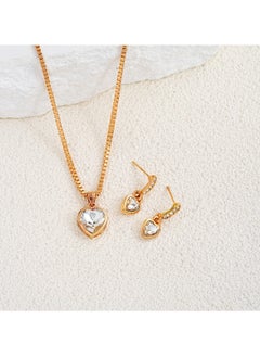 Huitich Elegant Heart Crystal Jewelry Set Necklace & Earrings  - Image 3