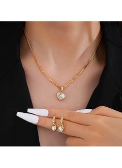 Huitich Elegant Heart Crystal Jewelry Set Necklace & Earrings  - Image 2