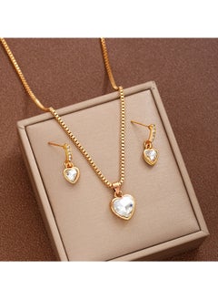 Huitich Elegant Heart Crystal Jewelry Set Necklace & Earrings  - Image 5