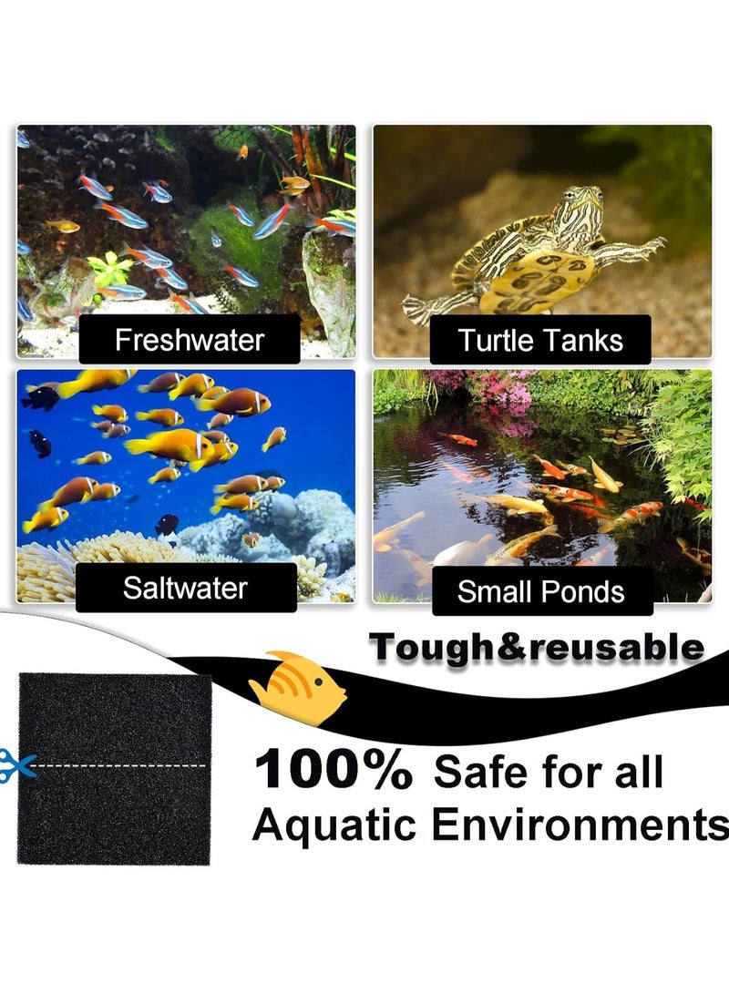 SYOSI 4 PCS Filter Foam Sponges, Filter Media Pad, Filter Sponge, Cut-to-Size Foam for Aquarium Fish Tank (50 * 50 * 4CM - 25PPI*2 + 35PPI*1 + 50PPI*1) - Image 5