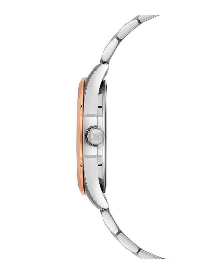 U.S. Polo Assn. U.S. Polo Assn. Fundamental 42mm Men's Watch with Bold Blue Dial and Two-Tone Rose Gold & Silver Bracelet - Effortless Style Meets Functionality  - Image 2