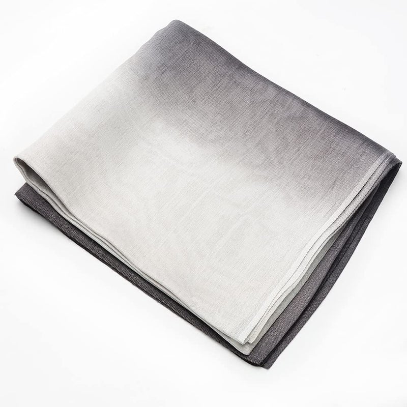SNUG STAR Cotton Silk Scarf Elegant Soft Wraps Color Shade Scarves for Women (Gradient - Dark grey) - Image 5