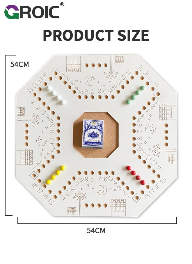 Jackaroo Board Game,Ludo Board Game,Jackaroo Joker Wooden Board Game for 4 players,Includes Cards and Marbles, Small bag for Marbles,Jackaroo Game Family Game Marble Game