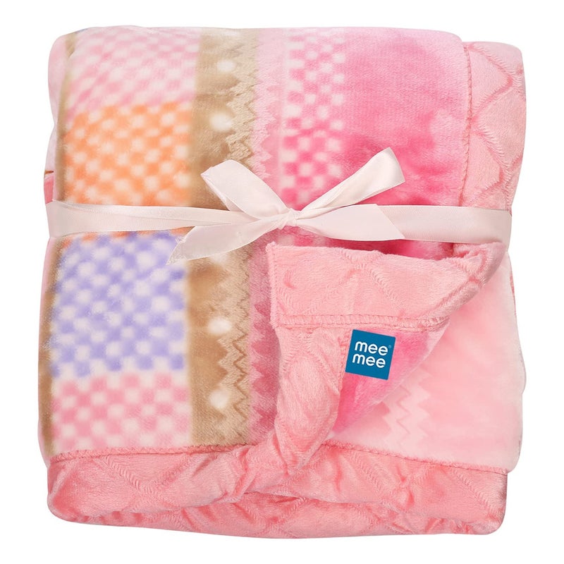 Mee Mee Soft Baby Blanket (Dark Pink) (437.0mm L X 122.0mm W) - Image 1