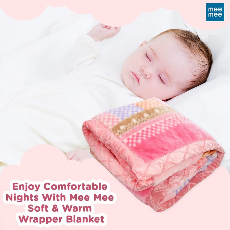 Mee Mee Soft Baby Blanket (Dark Pink) (437.0mm L X 122.0mm W) - Image 4