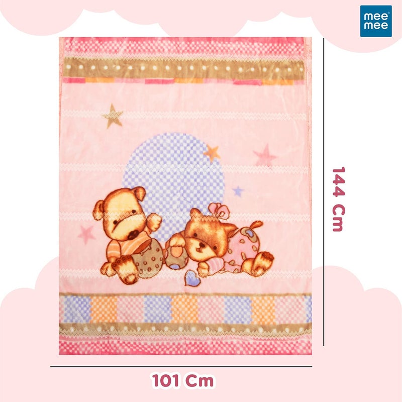 Mee Mee Soft Baby Blanket (Dark Pink) (437.0mm L X 122.0mm W) - Image 5