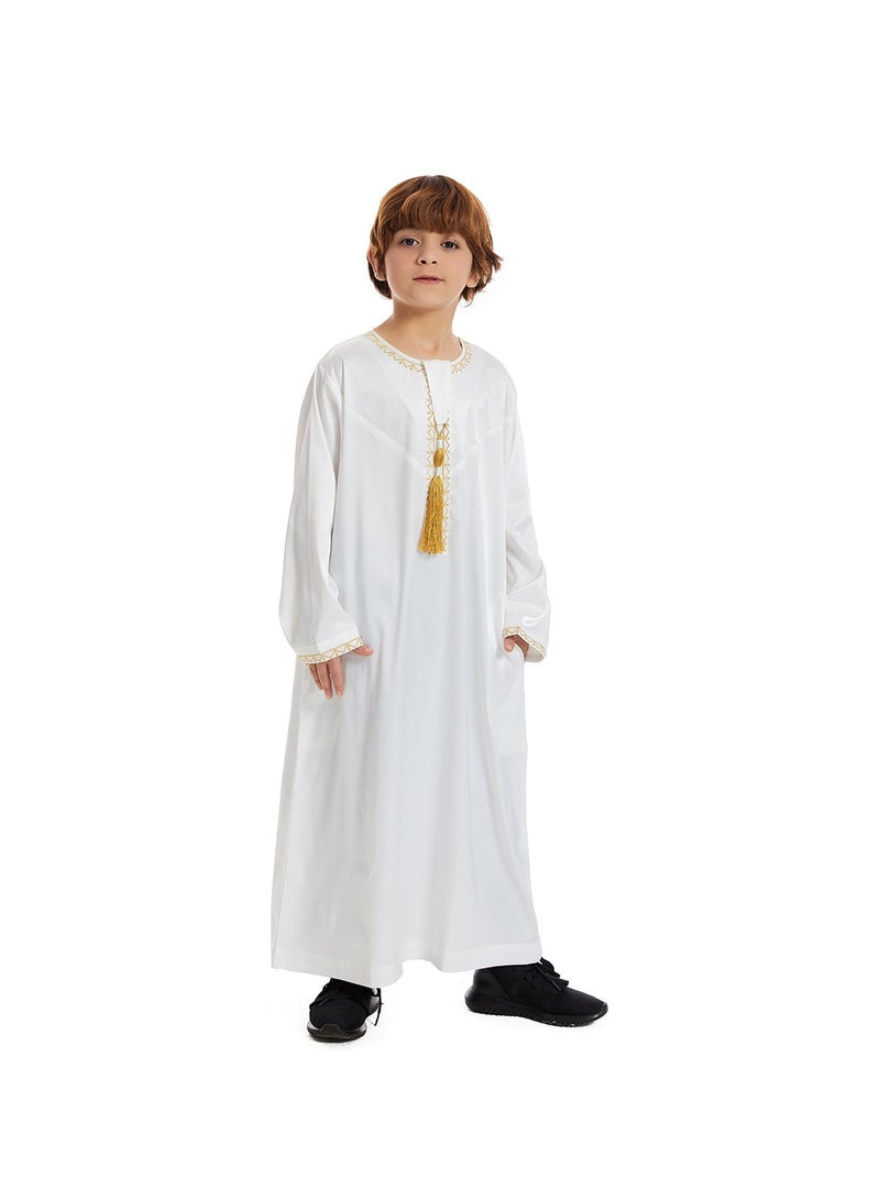 Teen Boys Long Robe with Tassel, Medieval Costume Cape, Kids Long Gown Outerwear for Cosplay Party  Stage Performance - Image 1