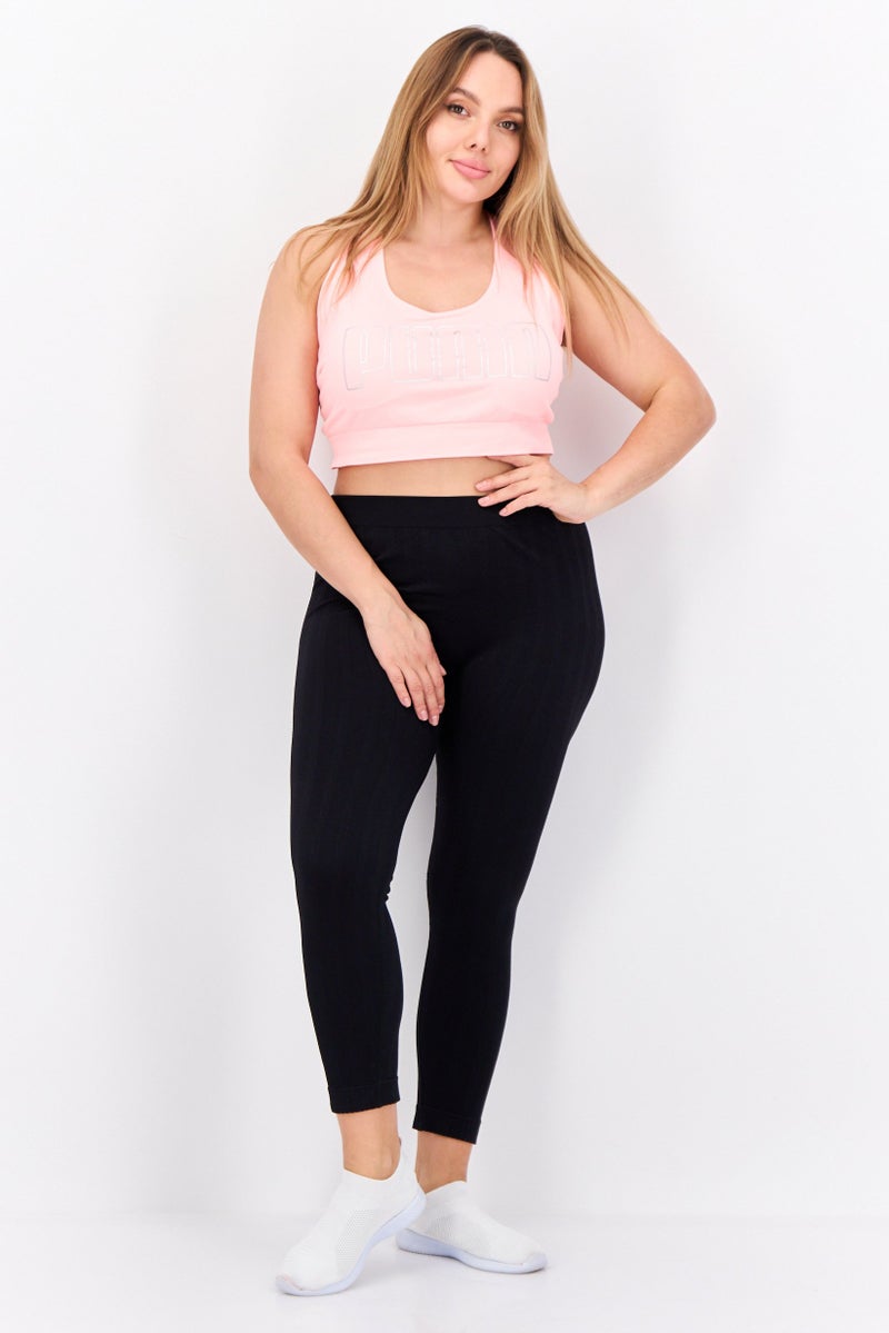 PUMA Women Plus Size Brand Logo Padded Sports Bra, Coral - Image 3