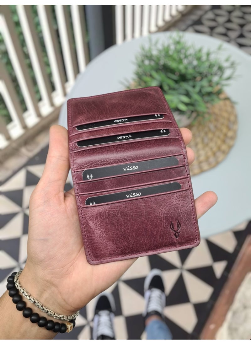 VISSO - 657 Calfskin Magnetic Men's Women's Card Holder Bag Wallet Stylish Hand Bag - Image 1