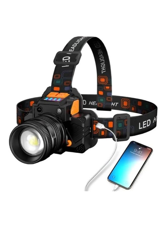 Sensor Headlamp Rechargeable Led Headlight For Hiking Camping Fishing 20000 Lumens USB Rechargeable Motion Sensor Headlamp - Image 1