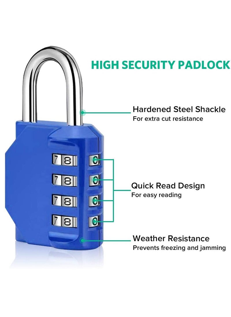 4-Digit Combination Password Padlock Blue