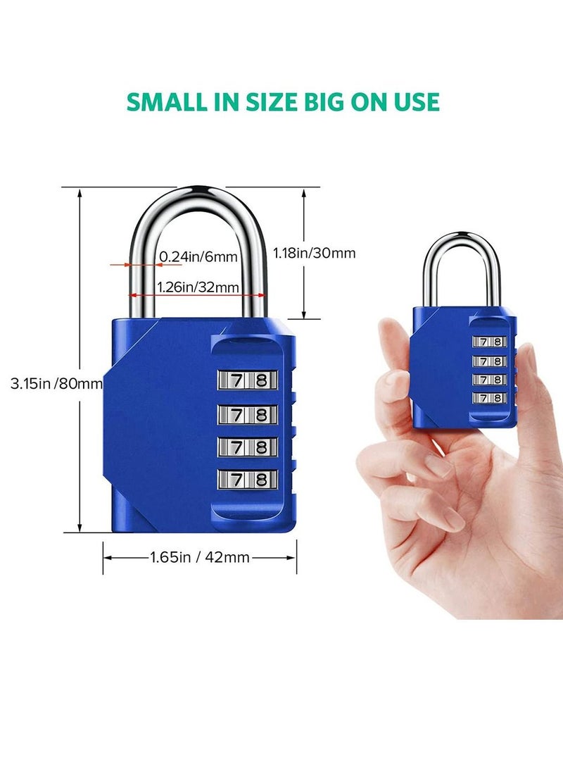 4-Digit Combination Password Padlock Blue