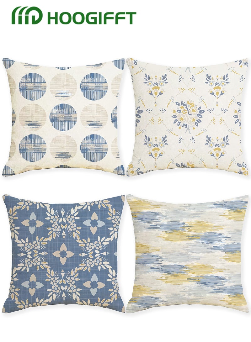 HOOGIFFT Pillow Covers Set of 4, Throw Pillow Cover, Modern style Cushion Covers 45cm x 45cm,For Living Room Sofa Couch Bed Pillowcases 18x18 inches（Double sided pattern） - Image 1