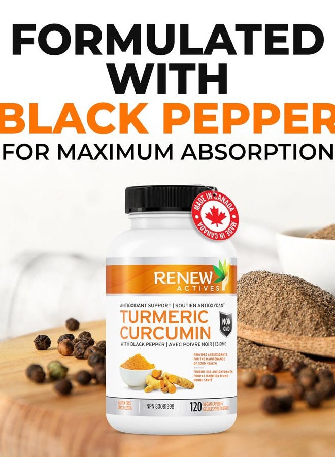 Renew Actives Turmeric Curcumin with Black Pepper – 600MG Turmeric Root, 100MG Curcuminoids per 2 Capsules – Supports Digestion, Liver Health, Joint Relief & Mobility – Made in Canada – 120 Capsules - Image 5
