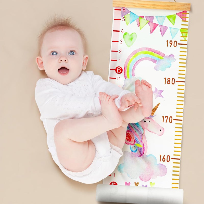 MIBOTE Baby Growth Height Chart Handing Ruler Wall Decor for Kids, Canvas Removable Height Growth Chart 79" x 7.9" (Unicorn) - Image 5