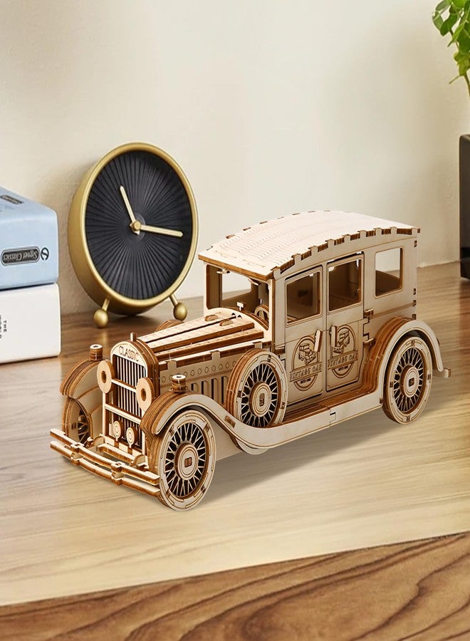 Foyucool 3D Wooden Puzzles for Adults, DIY Puzzle Model Kits, 187 Pieces Wooden Models for Adults to Build, Home Décor Perfect Birthday Christmas Souvenir Gift, Vintage Car - Image 5