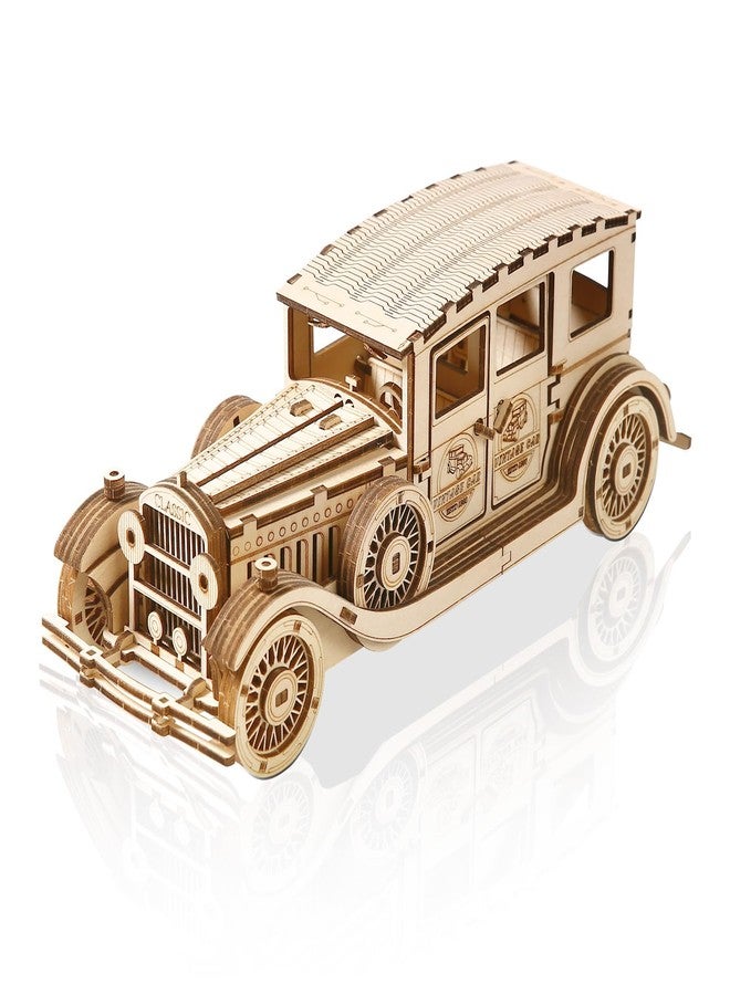 Foyucool 3D Wooden Puzzles for Adults, DIY Puzzle Model Kits, 187 Pieces Wooden Models for Adults to Build, Home Décor Perfect Birthday Christmas Souvenir Gift, Vintage Car - Image 1