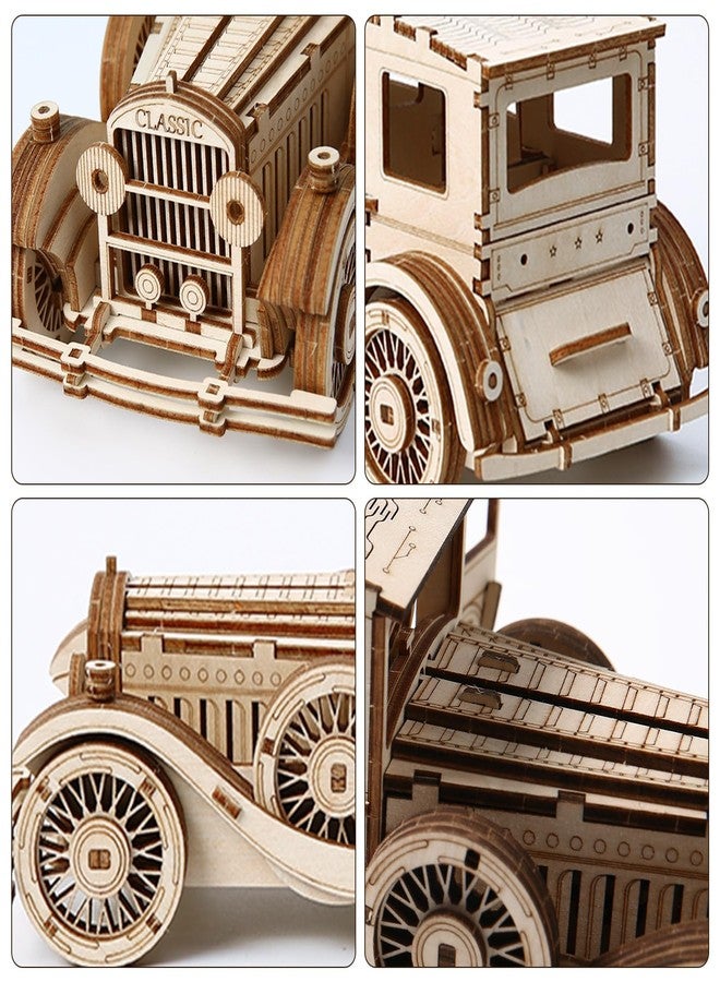 Foyucool 3D Wooden Puzzles for Adults, DIY Puzzle Model Kits, 187 Pieces Wooden Models for Adults to Build, Home Décor Perfect Birthday Christmas Souvenir Gift, Vintage Car - Image 4