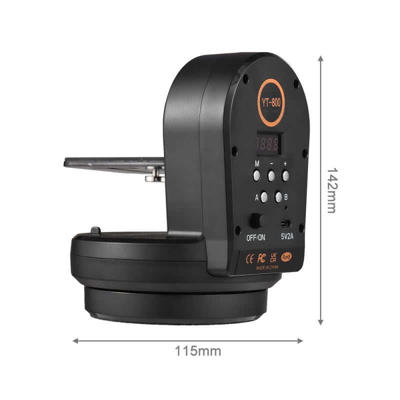 Motorized Pan Tilt Head: Black 1800mAh Battery, Wireless Control - 360° Rotation 50° Tilt Motorized Panoramic Head for Camera Tripod Photography & Panorama Shooting - Image 3