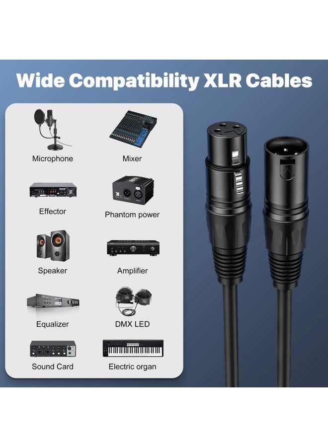 NUOSIYA XLR Cable 100 Ft 2 Packs,Microphone Cables,Premium Balanced Microphone Mic Speaker Cable with 3-Pin XLR Male to Female DMX Cable,Black - Image 4