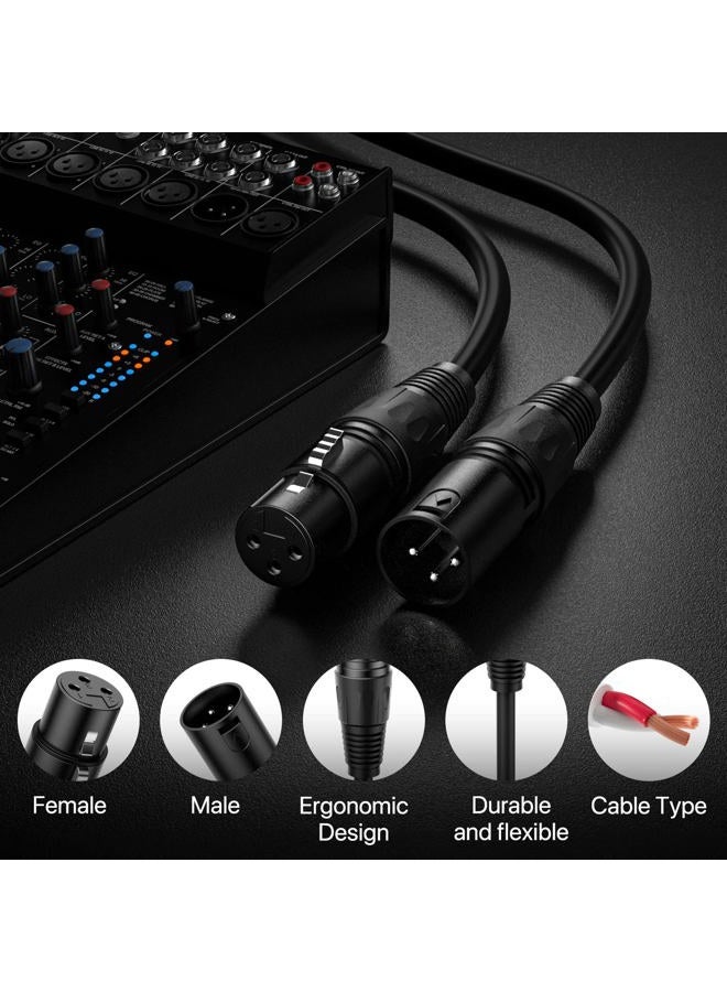 NUOSIYA XLR Cable 100 Ft 2 Packs,Microphone Cables,Premium Balanced Microphone Mic Speaker Cable with 3-Pin XLR Male to Female DMX Cable,Black - Image 2