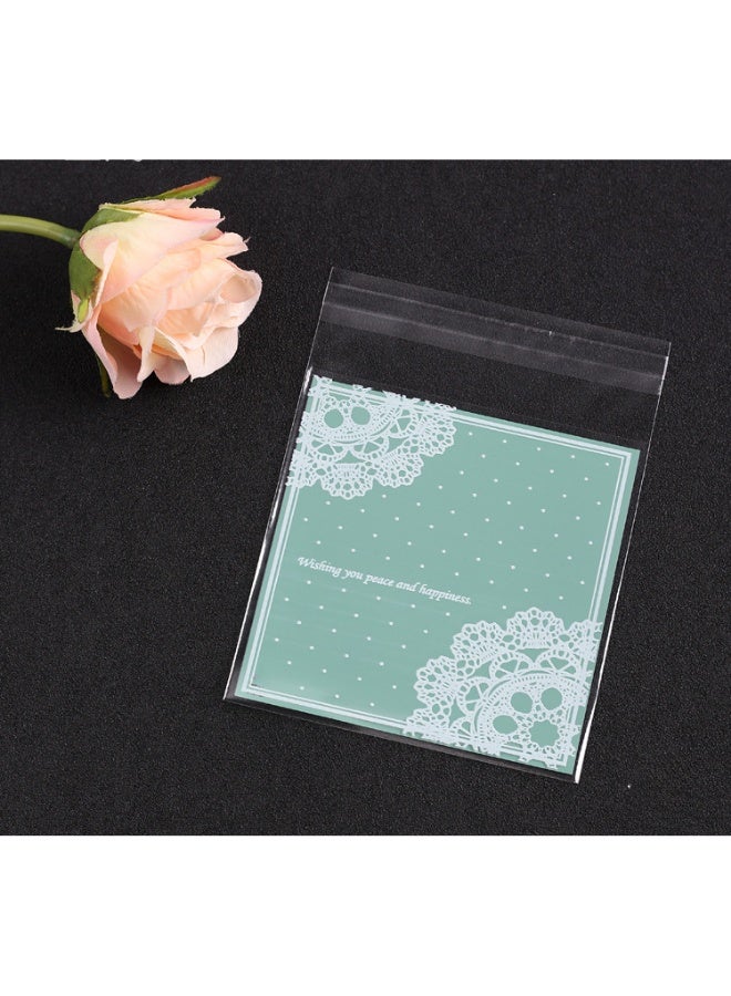 DOUGEI 100pcs Self Adhesive Cellophane Cookie Bags,Lovely Lace  Clear Biscuit Roasting Treat Present DIY Plastic Candy Individual Wrappers Self Adhesive OPP Cookie Bakery Decorating Favor Bags - Image 3