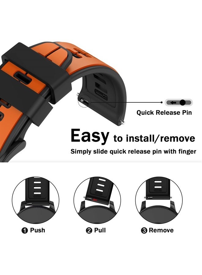 ISABAKE Quick Release Silicone Band 22mm Replacement for Garmin Vivoactive 4,Garmin Venu 2, Samsung Gear S3 Frontier, Galaxy Watch 46mm/Watch 3 45mm, Fossil Gen 5, Amazfit GTR 2, 2e,Ticwatch Pro 3 - Image 3