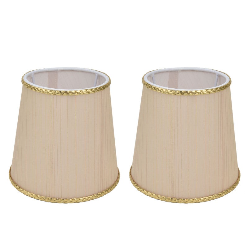 Fabric Lampshade: Beige E14 Small Lamp Shade - Wear Resistant Silky Fabric With Soft Glare-Free Light for Bedroom, Hall, Study, Hotel, Studio Table Lamp, Floor Lamp, Chandelier, Wall Lamp - Image 1