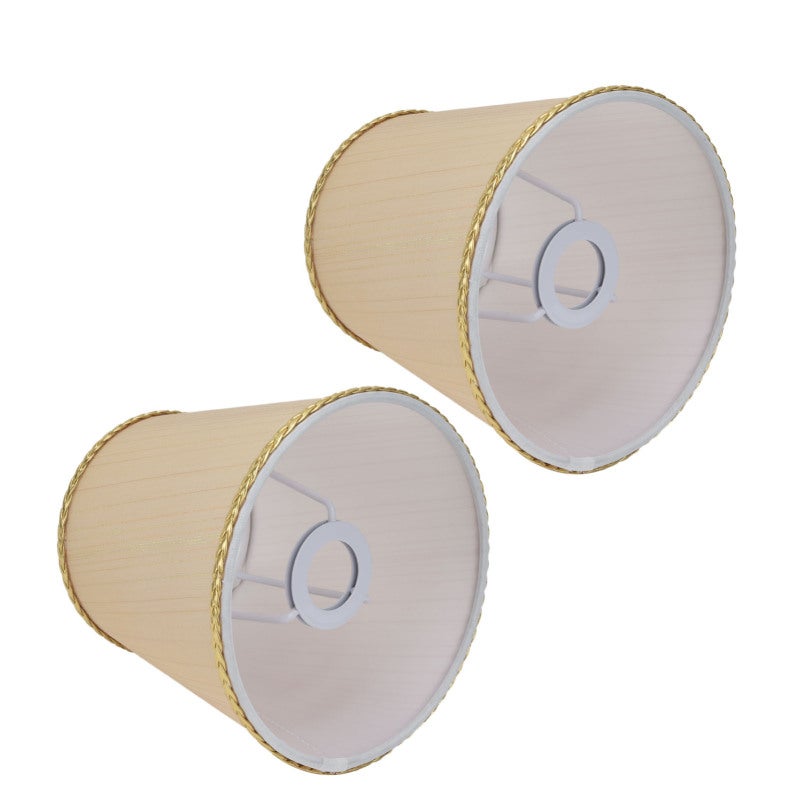Fabric Lampshade: Beige E14 Small Lamp Shade - Wear Resistant Silky Fabric With Soft Glare-Free Light for Bedroom, Hall, Study, Hotel, Studio Table Lamp, Floor Lamp, Chandelier, Wall Lamp - Image 2