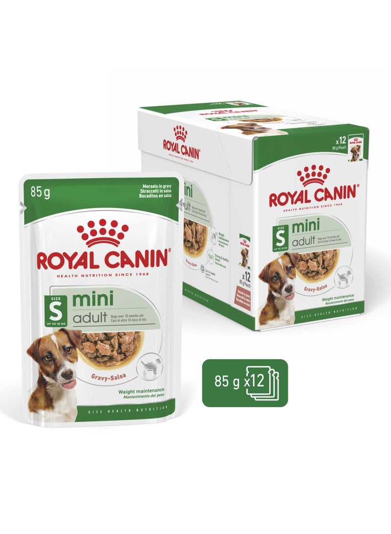 رويال كانين حجم صحي نيوتريشن ميني أدلت (طعام رطب - أكياس) صندوق كامل 12 × 85 جم - Image 1