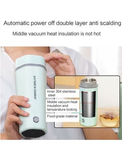Generic Portable Electric Kettle Stainless Steel Liner Travel Electric Cup Home Mini Heating Teapot Fast Cooking Single Cup Water Heater Green  - Image 5