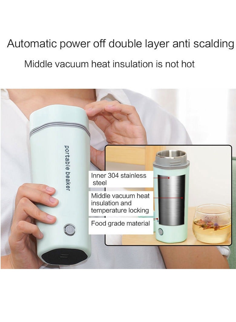 Portable Electric Kettle Stainless Steel Liner Travel Electric Cup Home Mini Heating Teapot Fast Cooking Single Cup Water Heater Green - Image 5