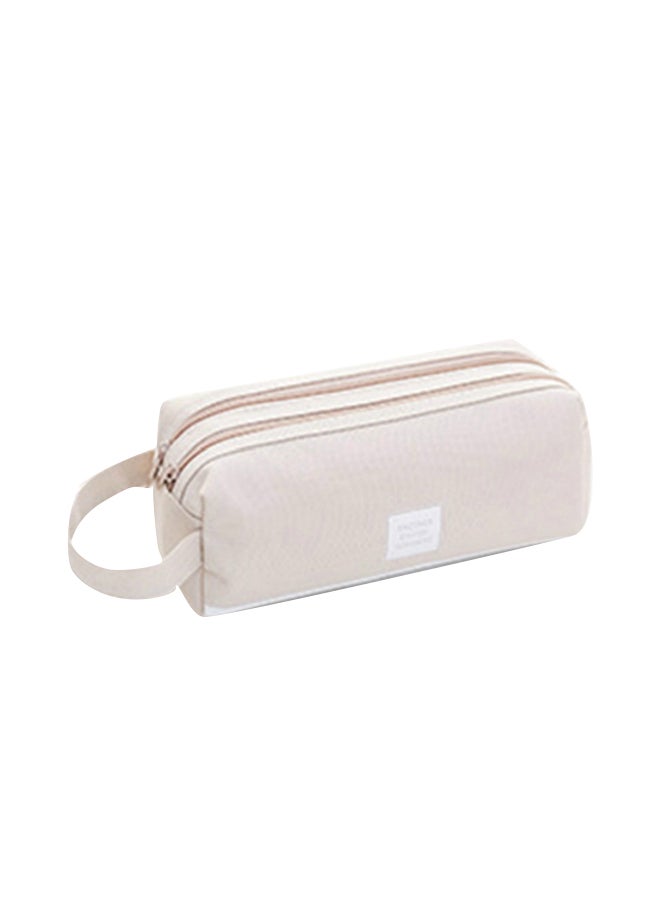 Loquat Double Zipper Large Pencil Case Grey