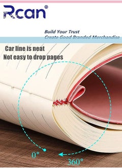 Rcan A4 Notebook Thickened 416 Pages Pu Leather Soft Cover Large Ultra Thick Diary Horizontal Line Retro Solid Color Notepad Meeting Record Book Suitable for Business Office School Student Family Writing  - Image 5