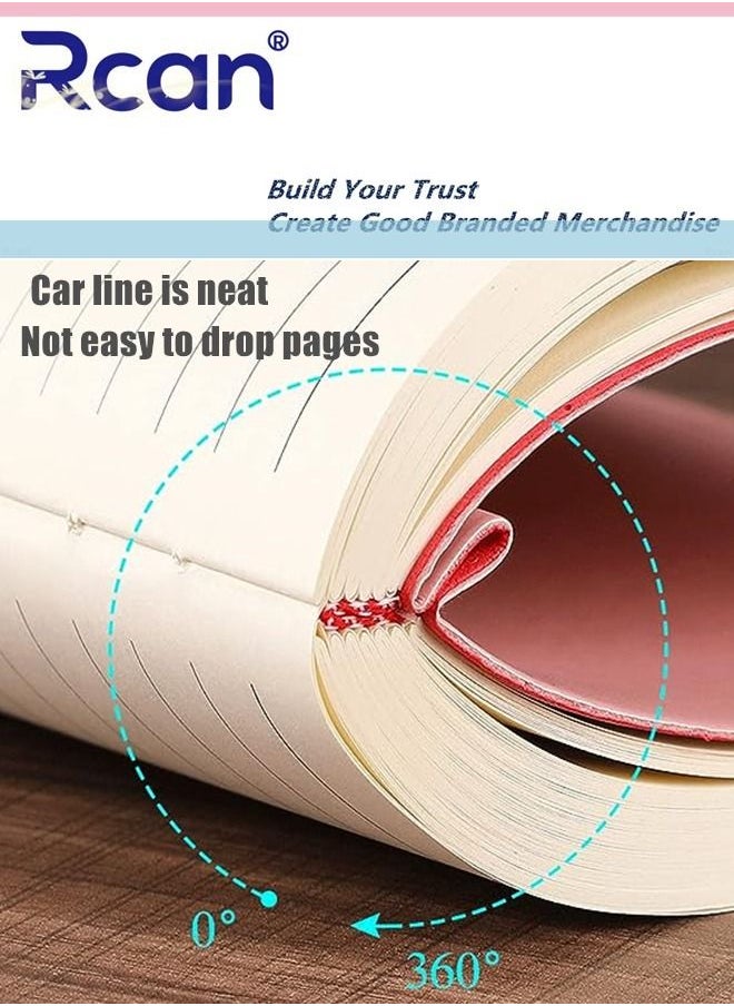 Rcan - A4 Notebook Thickened 416 Pages Pu Leather Soft Cover Large Ultra Thick Diary Horizontal Line Retro Solid Color Notepad Meeting Record Book Suitable for Business Office School Student Family Writing - Image 1