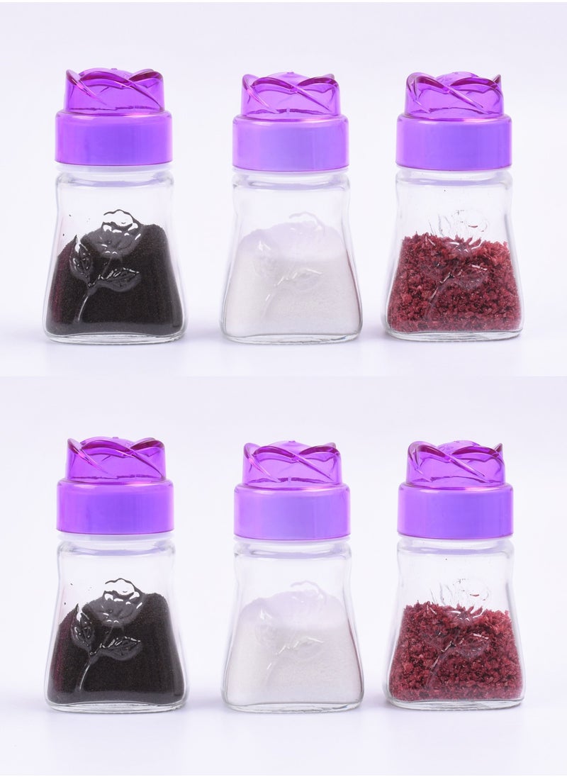 Sarina 6-Piece Salt And Pepper Shakers Set Clear/Purple 6 x 100ml  - Image 1