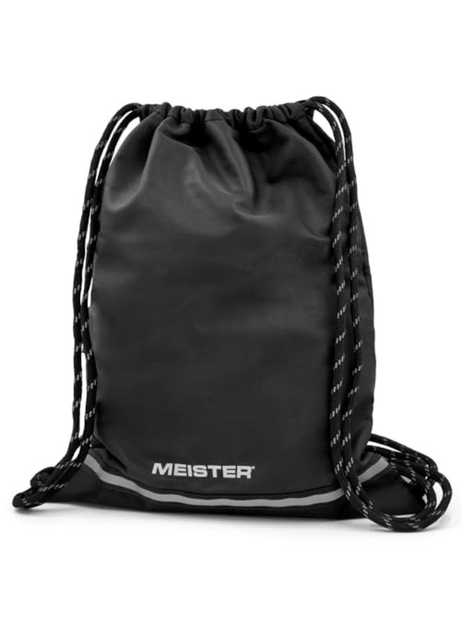 Meister XL Drawstring Backpack String Bag - Waterproof Gym Sackpack - Black/Reflective