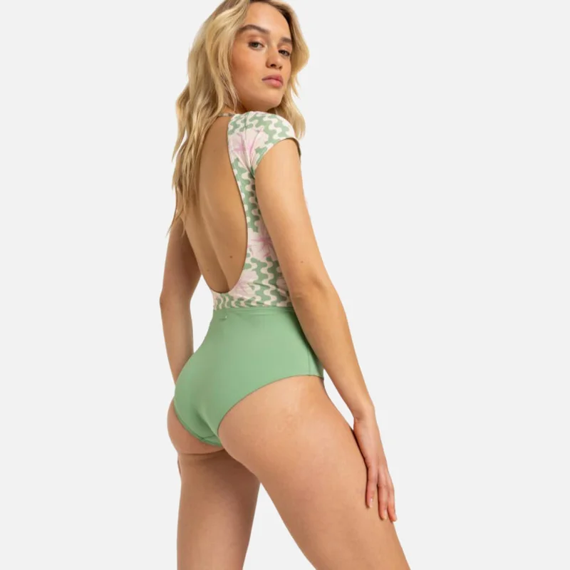 روكسي Hibiscus Daze Short Sleeves Swimsuit - Women