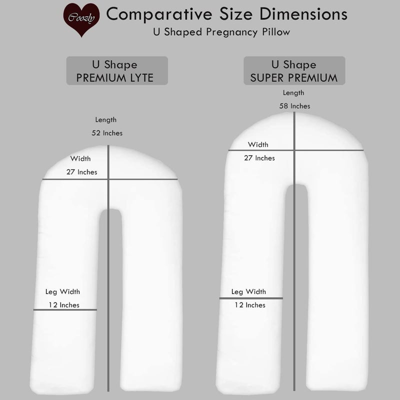 COOZLY COOZLY U Shaped Pregnancy Pillow Maternity Pillow 100 Cotton Removable Covers Premium PregnoCare Fibres U Premium Lyte Mustard - Image 5